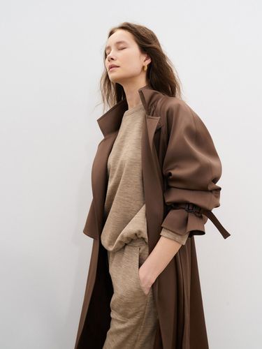 Semi Flap Robe Trench Coat_Miel Brown - MOAT - Modalova