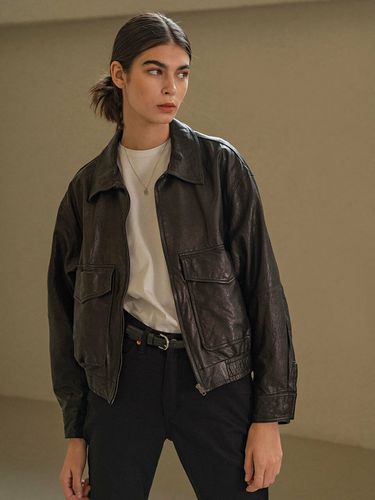 Italian Lambskin Washing Bomber Jacket - Siyazu - Modalova