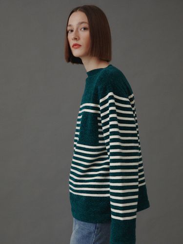 Eli Striped Boat Neck Knit_Green - ahwe - Modalova