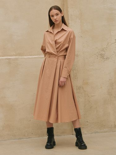 Shirt Collar Flared Long Dress - HACIE - Modalova