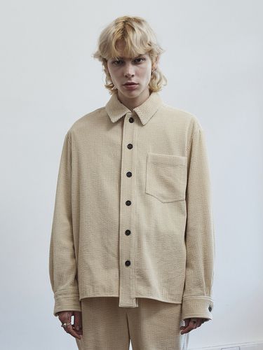 Corduroy Long Sleeve Shirt Ecru - YOUNGOH - Modalova