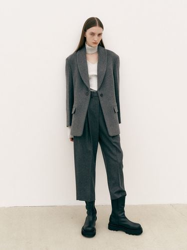 Button Crop Wool Pant_Melange Grey - MAISONMARAIS - Modalova