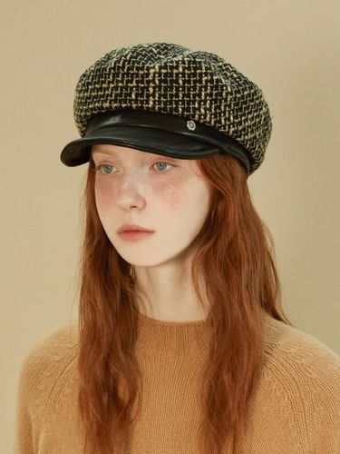 Tweed Matroos Marine Cap - Black - Brown Hat - Modalova