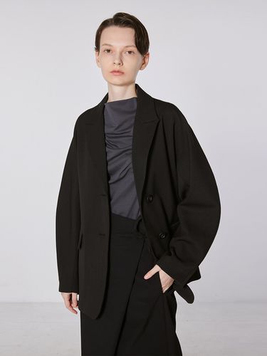 TOF Stitch Line Wool Blazer_Black - MOHAN - Modalova