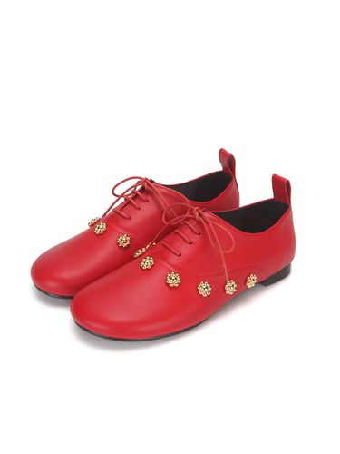 Pebble Toe Flower Oxfords - Red - FLAT APARTMENT - Modalova