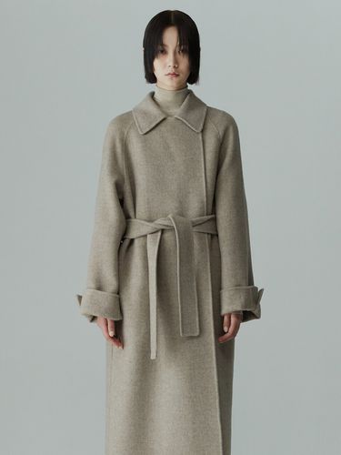 Handmade Wool Blend Coat Light Brown - RE RHEE - Modalova