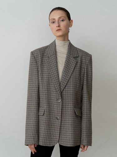 CHECKED PADDED SHOULDER JACKET - RE RHEE - Modalova