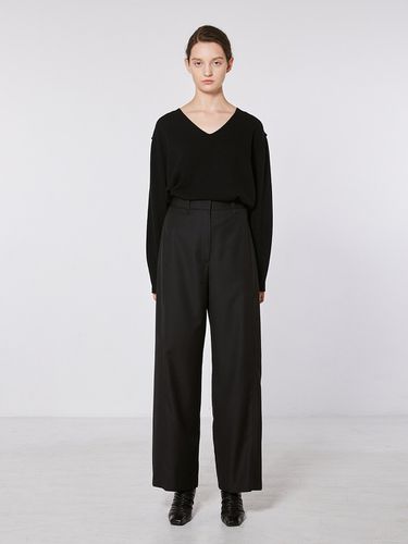 TOF Wide-Leg Side Panel Trouser_Black - MOHAN - Modalova