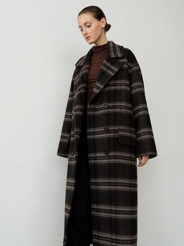 WOOL BLEND OVERSIZED CHECKED COAT - RE RHEE - Modalova