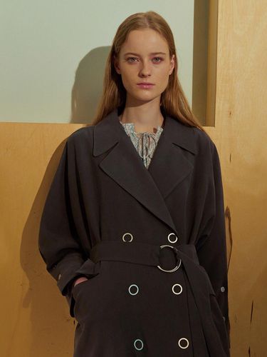 Oversized Double Trench Coat - RE RHEE - Modalova