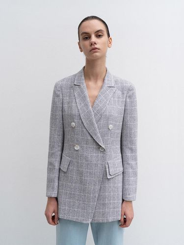 Double Breasted Checked Jacket - RE RHEE - Modalova