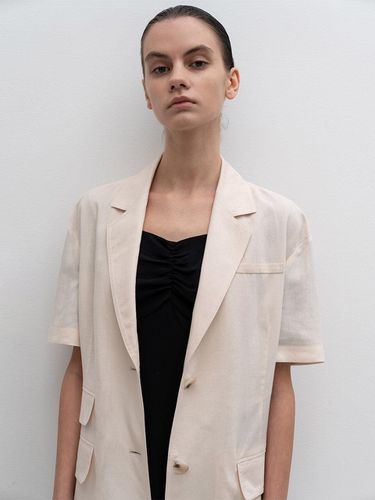 Half Sleeve Linen Jacket - RE RHEE - Modalova