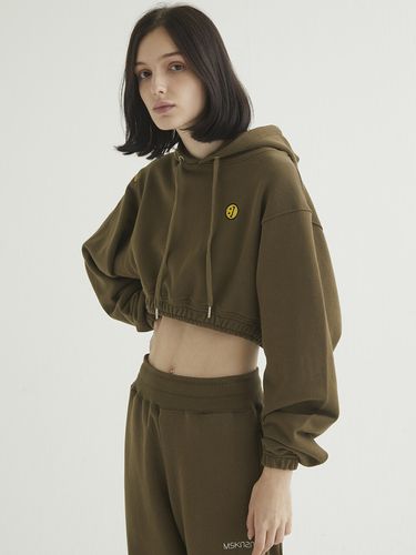 SM:]E Crop Hoodie (KHAKI) - MSKN2ND - Modalova