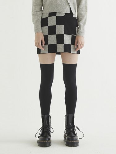 Checkerboard Knit Mini Skirt () - MSKN2ND - Modalova