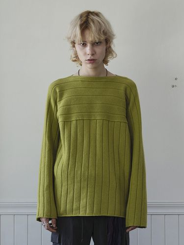 Wide Ribbed Sweater Olive - YOUNGOH - Modalova