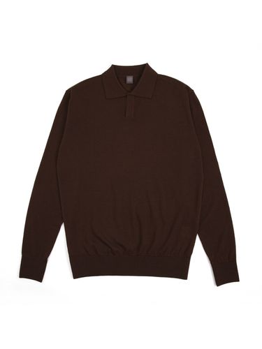 Royal Open Collar Knit Top Brown - IOLO - Modalova