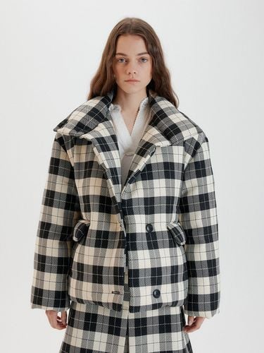 TRAVIS Over-sized Half Coat _Black Check - EENK - Modalova