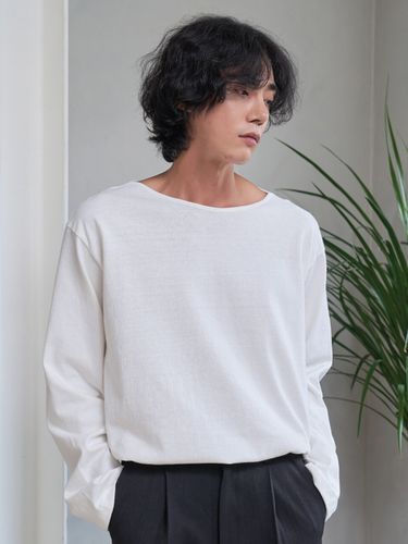 Rest Boat Neck Long Sleeve T-shirt - TLEYOUNG - Modalova