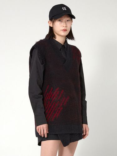 Graphic Layered Knitted Vest _ Red - DGNAK12 - Modalova