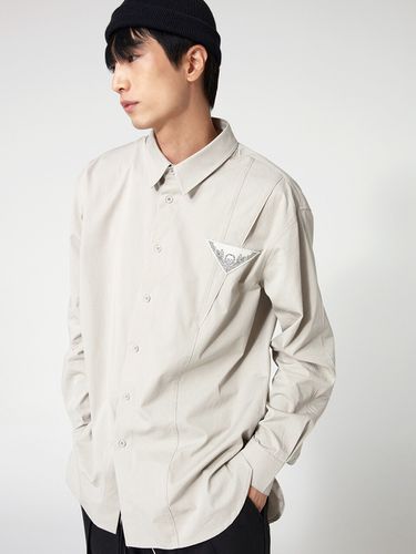 Bandana Point Oversized Shirt _ Grey Beige - DGNAK12 - Modalova