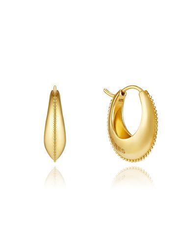 Champagne Moon Silver Oval Earring Small_Gold - hyeres-lor - Modalova