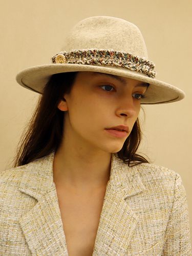 Wool Fedora Beige - DAMAGE MNEMONIC - Modalova