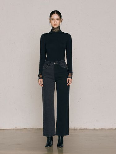 Contrast Two-Tone Jeans_Black / - LEUNI - Modalova