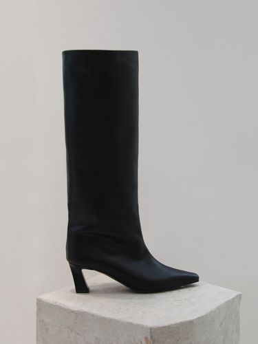 Mia Boots Leather Black - blanc sur blanc - Modalova