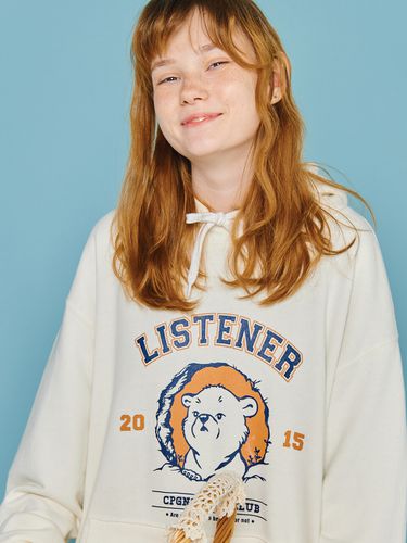 Listener Bear Hoodie Light Beige - CPGN - Modalova