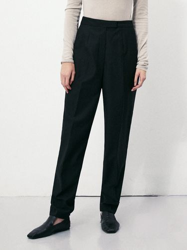 Wool Flat Front Pants_Black - RIDIFI - Modalova