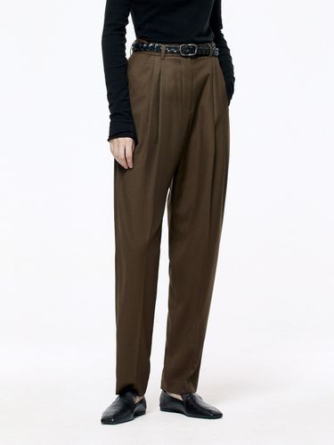 Cashmere Wool Pegged Pants_Brown - RIDIFI - Modalova