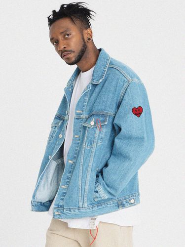 Logo Heart Embroidered Denim Jacket _ - GRAVER - Modalova