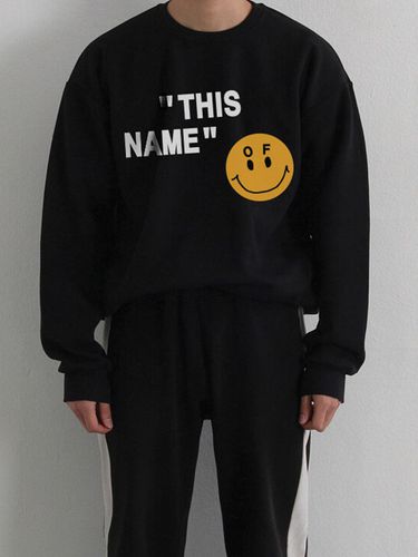 Yellow Dot Smile Face Sweatshirt Black - GRAVER - Modalova