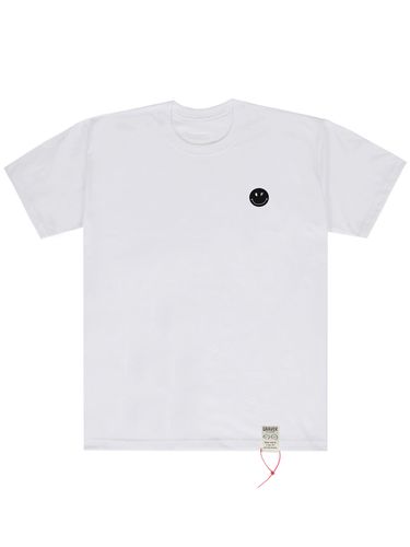 Unisex] White Dot Smile Short Sleeve T-shirt White - GRAVER - Modalova