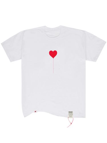 Unisex] Heart Balloon Tongs Short Sleeve T-shirt - GRAVER - Modalova