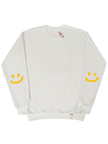 Unisex] Elbow Smile Drawing Sweatshirt - GRAVER - Modalova