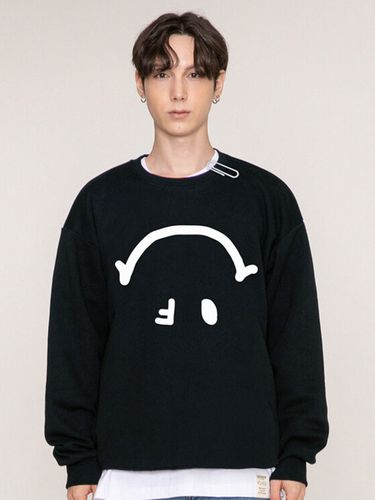 Reverse Smile Drawing Sweatshirt_Black - GRAVER - Modalova