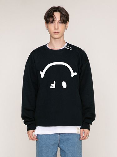 Reverse Smile Drawing Sweatshirt_Charcoal - GRAVER - Modalova