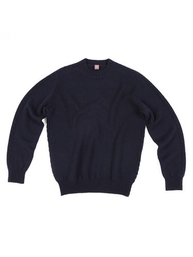 Cable Crewneck Knit Top Navy - IOLO - Modalova