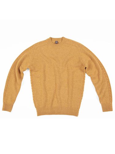 Cable Crewneck Knit Top Yellow - IOLO - Modalova