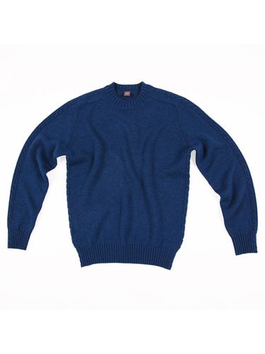 Cable Crewneck Knit Top Blue - IOLO - Modalova