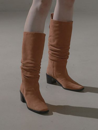 Versatile Shirring Boots - Camel - TUFEIS - Modalova