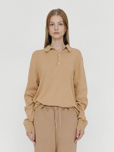 Basic Polo Neck Knit_Beige - CLOVE - Modalova