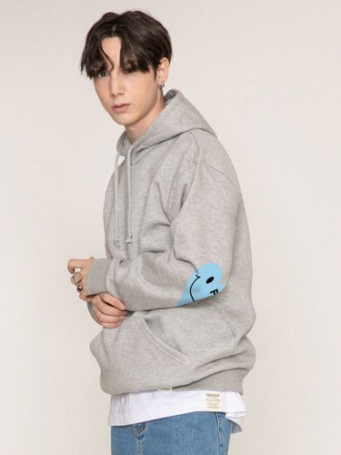 UNISEX]Elbow Skyblue Heart Smile Hoodie () - GRAVER - Modalova