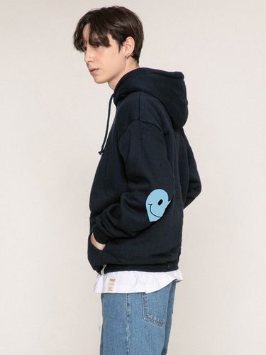 UNISEX]Elbow Skyblue Heart Smile Hoodie () - GRAVER - Modalova