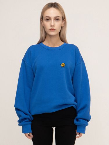 Drawing Dot Embroidery Back Logo Sweatshirt Cobalt Blue - GRAVER - Modalova