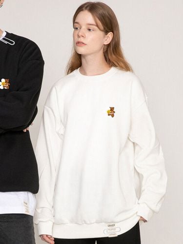 UNISEX] Small Flower Teddy Smile Sweatshirt_Off White - GRAVER - Modalova