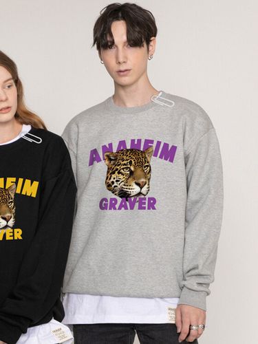 UNISEX] Animal Print Sweatshirt_GREY - GRAVER - Modalova