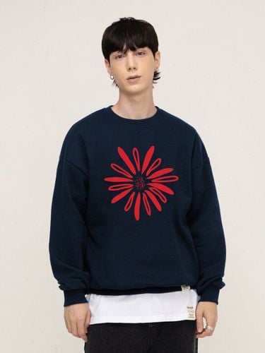 Big Daisy Drawing Smile Sweatshirt_Navy - GRAVER - Modalova