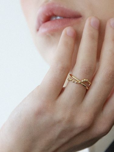 Ball Chain Layered Ring - LAZYDAWN - Modalova